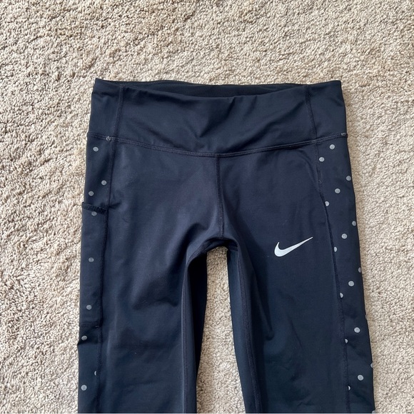 Nike Racer Flash Running Tights Black Polka Dot Pants Womens S Small Workout - Picture 3 of 12